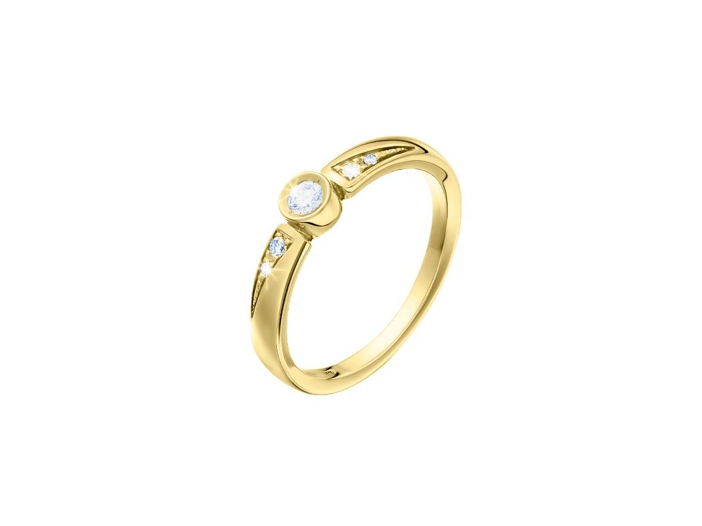 Zlatý prsten s přírodními diamanty