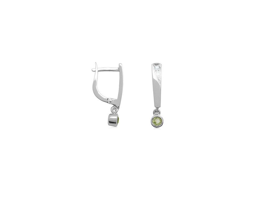 Zlaté náušnice s přírodními peridoty a diamanty