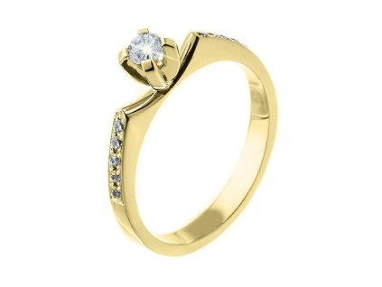 Zlatý prsten s přírodními diamanty