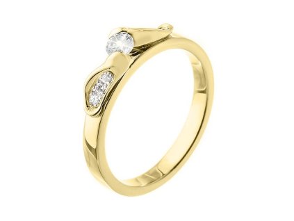 Zlatý prsten s přírodními diamanty