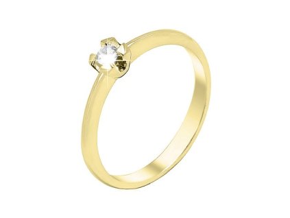 Zlatý zásnubní prsten s přírodním diamantem