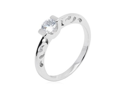 Zlatý zásnubní prsten s přírodním diamantem