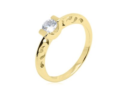 Zlatý zásnubní prsten s přírodním diamantem
