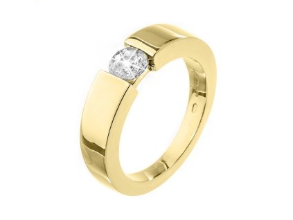 Zlatý prsten s přírodním diamantem