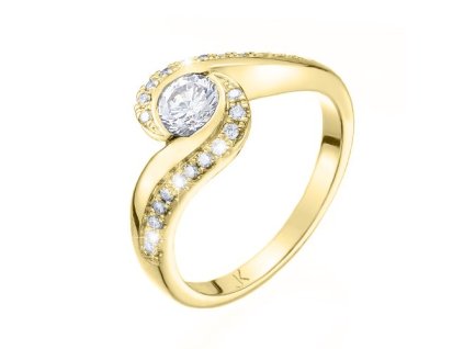 Zlatý prsten s přírodními diamanty