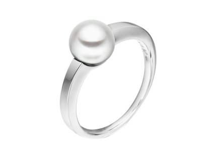 Zlatý prsten s přírodní bílou perlou