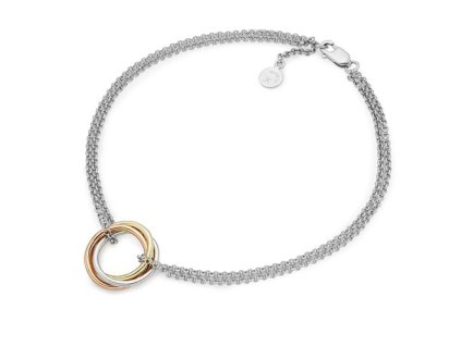 Zlatý náramek řetízkový s kroužky