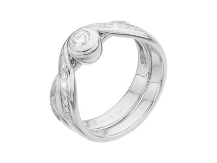 Zlatý dvojdílný prsten s přírodními diamanty