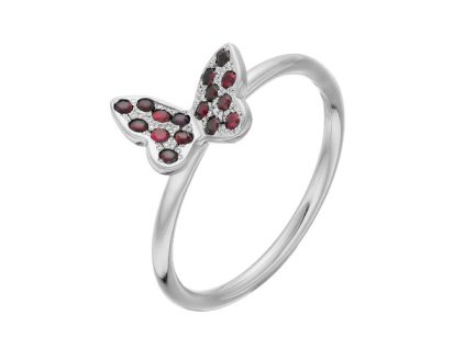 Zlatý prsten motýlek s přírodními rubíny