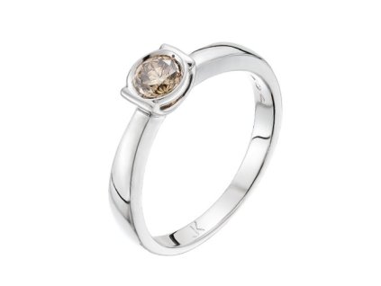 Zlatý prsten s přírodním diamantem cognac