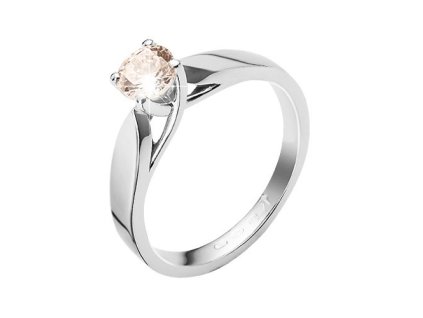 Zlatý prsten s přírodním diamantem champagne