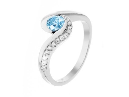 Zlatý prsten s přírodním topazem Swiss a diamanty