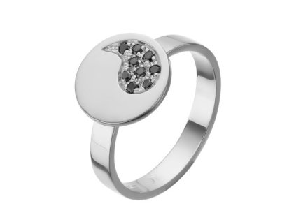 Zlatý prsten s přírodními černými diamanty