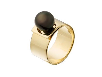 Zlatý prsten s přírodní tahitskou perlou