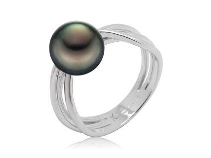 Zlatý prsten s přírodní tahitskou perlou