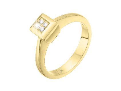 Zlatý prsten s přírodními diamanty