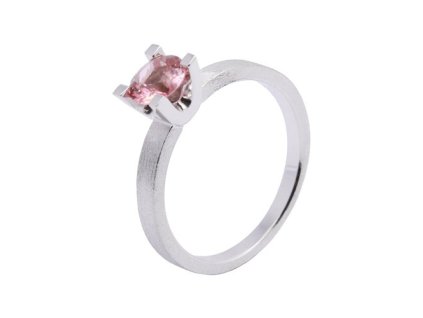 Zlatý prsten s přírodním růžovým turmalínem