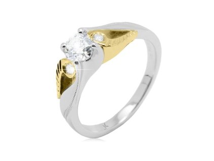 Zlatý prsten s přírodními diamanty