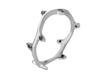 Zlatý prsten větvička s přírodními černými diamanty