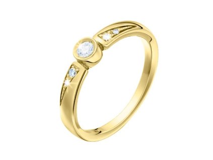 Zlatý prsten s přírodními diamanty