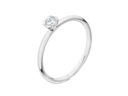 Zlatý prsten kytička s přírodním diamantem