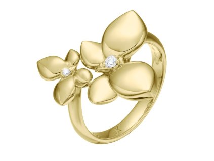 Zlatý prsten motýli s přírodními diamanty