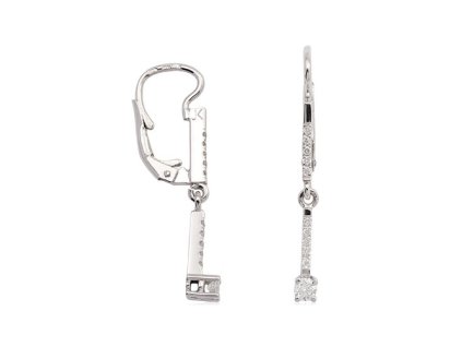 Zlaté visací náušnice s přírodními diamanty