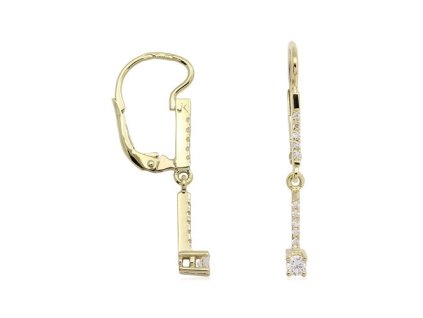 Zlaté visací náušnice s přírodními diamanty