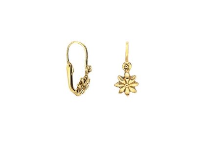 Zlaté náušnice kytičky