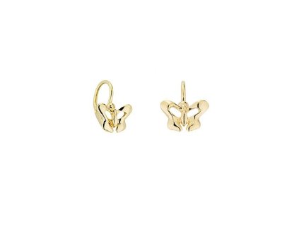 Zlaté dětské náušnice motýlci