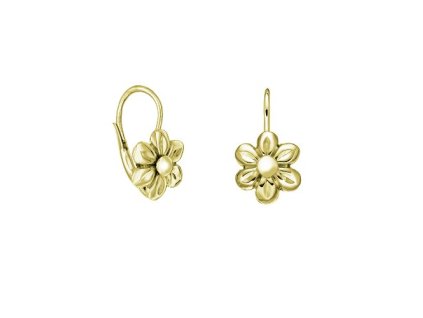 Zlaté dětské náušnice kytičky