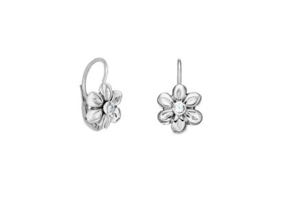 Zlaté dětské náušnice kytičky s přírodními diamanty