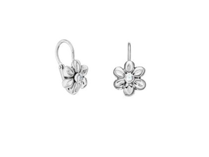 Zlaté dětské náušnice kytičky s přírodními diamanty