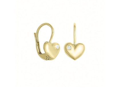 Zlaté dětské náušnice s přírodními diamanty