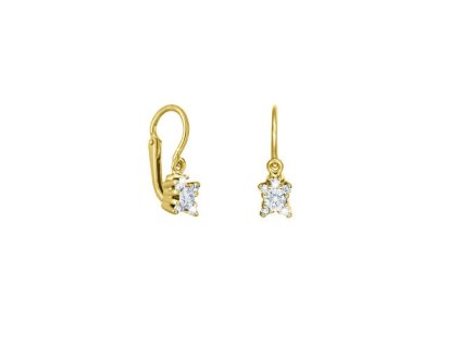 Zlaté dětské náušnice s přírodními diamanty