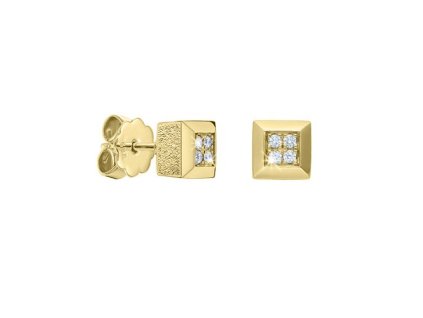 Zlaté náušnice s přírodními diamanty