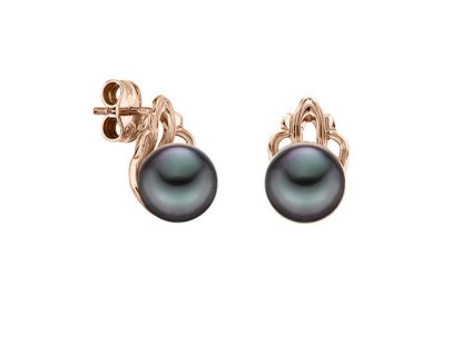 Zlaté náušnice s přírodními tahitskými perlami