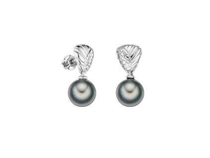 Zlaté náušnice s přírodními tahitskými perlami