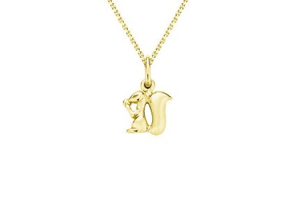 Zlatý přívěsek veverka