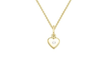 Zlatý přívěsek srdíčko s přírodním diamantem