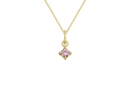 Zlatý přívěsek s přírodním růžovým safírem
