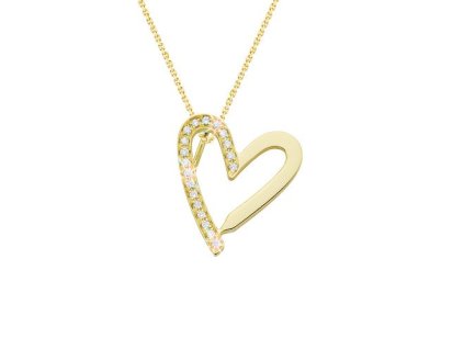 Zlatý přívěsek srdce s přírodními diamanty