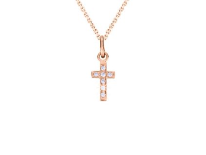 Zlatý přívěsek křížek s přírodními diamanty
