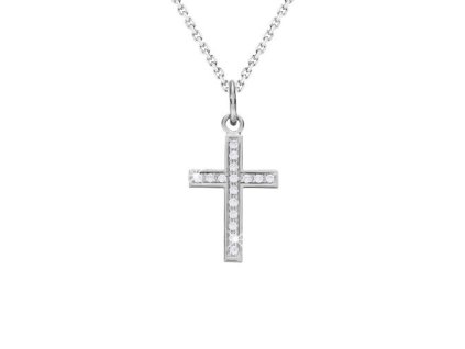 Zlatý přívěsek kříž s přírodními diamanty