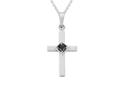 Zlatý přívěsek kříž s přírodním diamantem