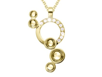 Zlatý přívěsek s přírodními diamanty