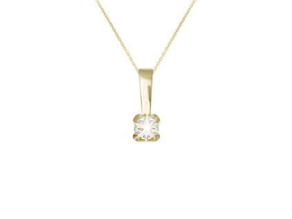 Zlatý přívěsek s přírodním diamantem