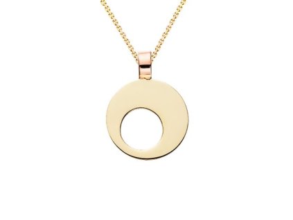 Zlatý přívěsek kulatá destička s otvorem