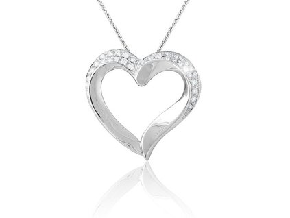 Zlatý přívěsek srdce s přírodními diamanty