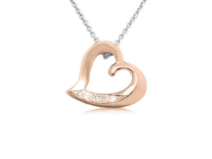 Zlatý přívěsek srdce s přírodními diamanty